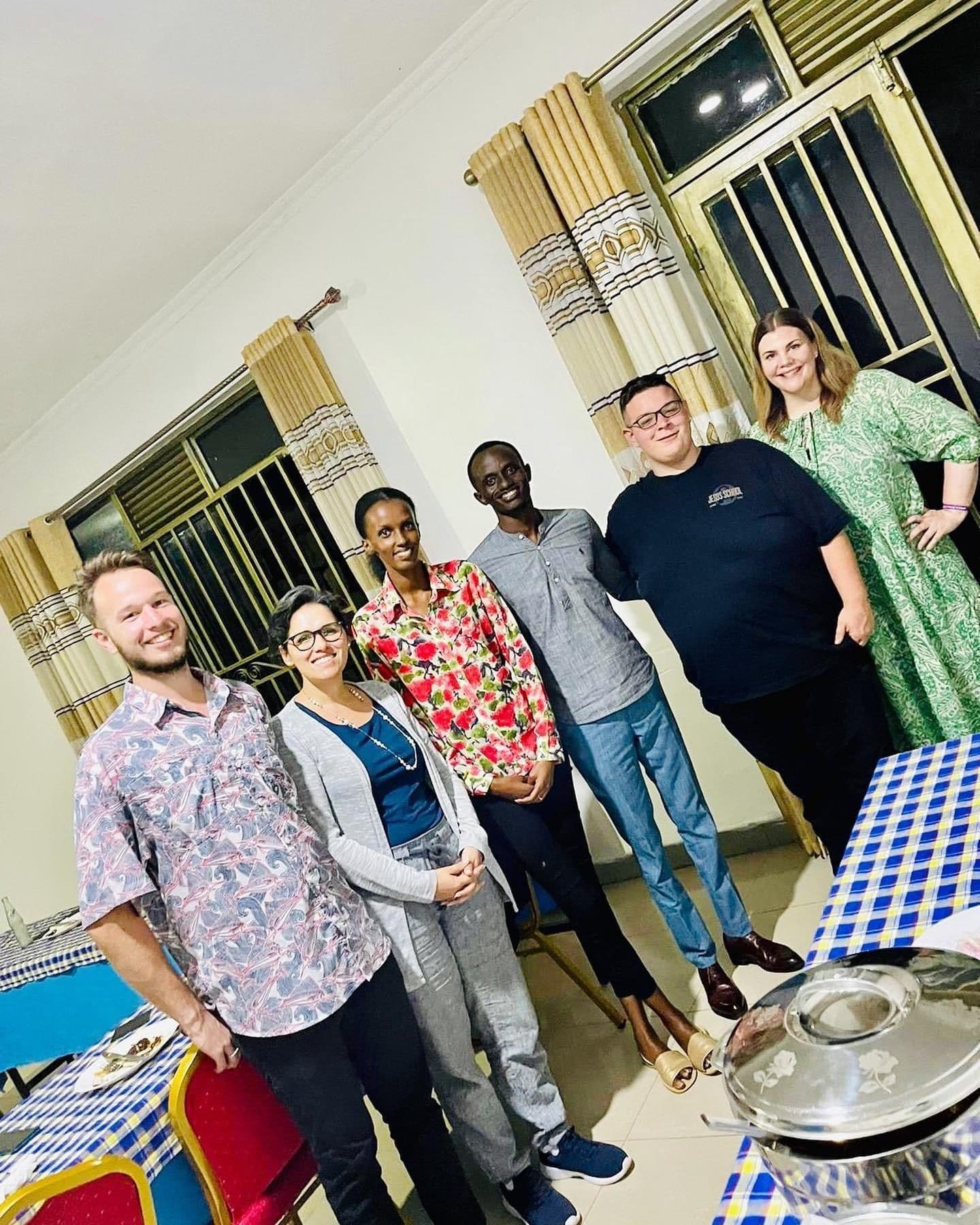 Visiting friends and the Irembo team at a dinner in Kigali