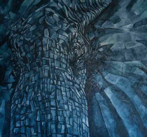"Solid Presence" by Mark Kassi, acrylic on canvas, 156 x 144 cm