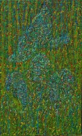 "Life in the Mist" by Olivier Kwitonda, acrylic on canvas, 130 x 80 cm