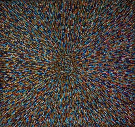 "Diaspora" by Pacifique Niyonsenga, acrylic on canvas, 120 x 130 cm