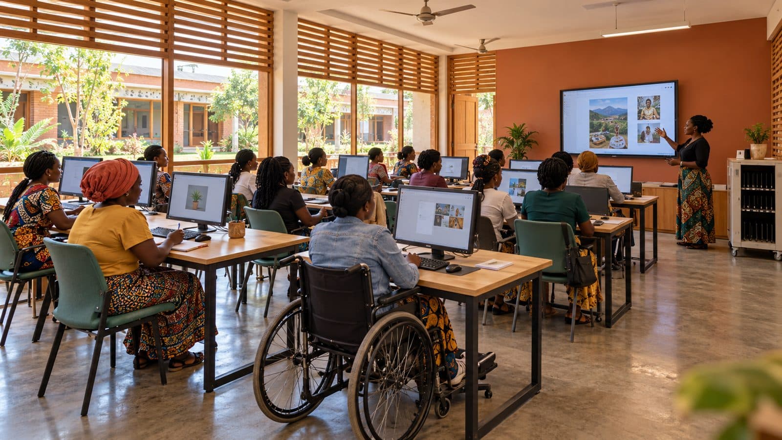 Proposed digital skills lab for women learning computer and business skills (concept visualization)
